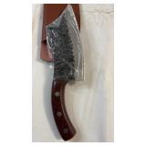 Fixed blade knife with textured black blade and