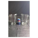 Pair of Glass PitchersSet of two clear glass