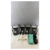 Set of four gray plastic file organizers, two