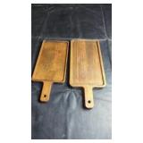 Pair of Wooden Serving BoardsSet of two wooden