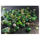 Green & Gold Christmas Ornaments with Decorative