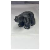 Soapstone Polar Bear Sculpture, Signed & Dated