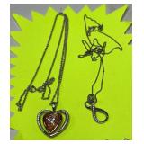 Two sterling silver necklaces, both stamped 925.