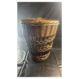 Large decorative wicker floor basket featuring an
