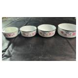 Floral Serving Bowl Set with LidSet of four