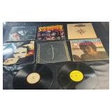 Vintage vinyl record collection featuring albums