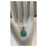 Sterling silver necklace with oval