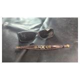 Sunglasses and Leather BraceletPair of