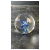 Vintage controlled bubble art glass paperweight