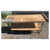 Heavy-duty metal and wood workbench with lower