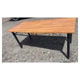 Decorative Metal & Wood Coffee TableRectangular