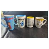Character and Cartoon Coffee MugsSet of 4