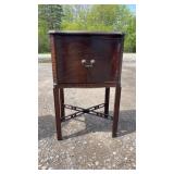 Mahogany-Finish Accent Cabinet TableElegant