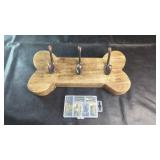 Dog Bone Wall HookWooden dog bone-shaped wall