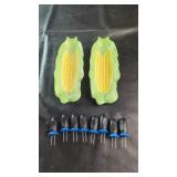 Corn Cob Dishes & Corn Holders SetSet of two