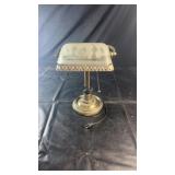 Vintage banker-style desk lamp with an ornate