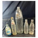 Collection of vintage Pepsi glass bottles