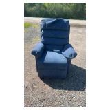 Blue power lift recliner chair with wired remote