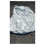 Large automotive car cover, silver in color,