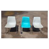 Fiberglass ChairsSet of three molded