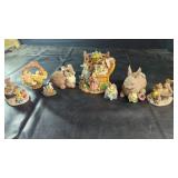 Rabbit Figurines and Easter DecorSelection of