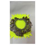 Vintage silver-tone charm bracelet featuring an