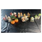 Collection of novelty ceramic salt and pepper