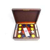 Antique Poker Chip Caddy clay poker chips & cards