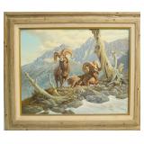 Hayden Lambson Long Horn Sheep Oil on canvas