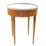 French marble top round table