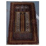 Beluch prayer rug - olive & brown tones
