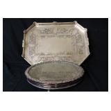 Plateau mirror and silver tray