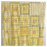 Silk yoyo quilt - pastel colors ca. 1940