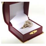 14kt Gold custom made pear shape diam ring