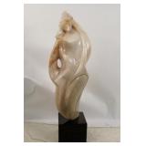 Signed Modern sculpture of  woman marble