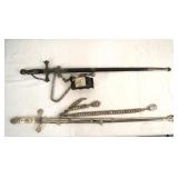 2 Highly Engraved Masonic Swords