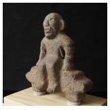 Enthroned Stone Carved  Olmec figure