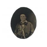 Jesse James Tintype Brooch with Documentation