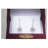 Pear shape 2.2 ctw diamond drop earrings