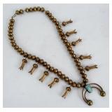 Navajo Squash Blossom Copper  Necklace