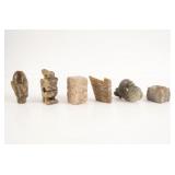 Ancient Chinese jade & stone zhuizi carvings 6 pcs