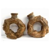 Pair Ancient Mobutu Zaire Anthropomorphic Vessels