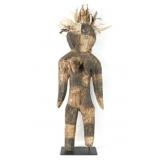Sepik River Carved Spirity Figure w feathers -