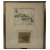 Edward Borein (1873-1945) - 2 etchings framed