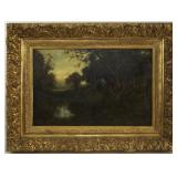 William Keith oil on board  landscape