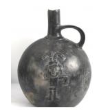 Chimu Peruvian blackware jug vessel