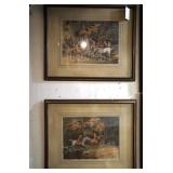 Pair Antique Henry Alken Engravings hand-colored