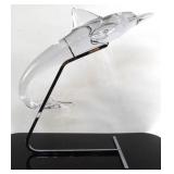 Art Glass Dolphin on Stand