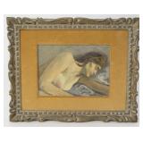 Raphael Soyer oil on board - Nude