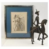 S. Dali bronze - Don Quixote on horseback & print
